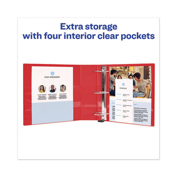 Avery® Heavy-duty View Binder With Durahinge And Locking One Touch Ezd Rings, 3 Rings, 5" Capacity, 11 X 8.5, Red freeshipping - TVN Wholesale